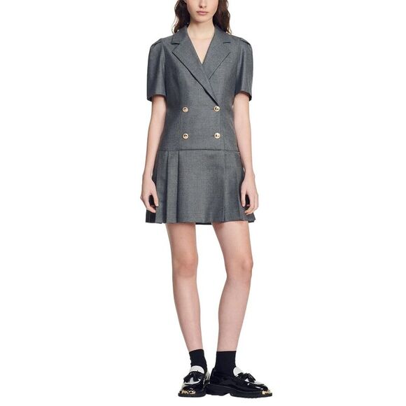 Sandro Dresses & Skirts - Sandro Woven Wool-Blend Dress
